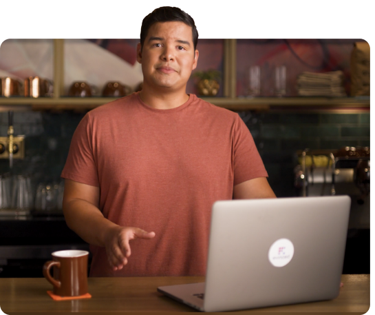 Person using a laptop in a professional setting